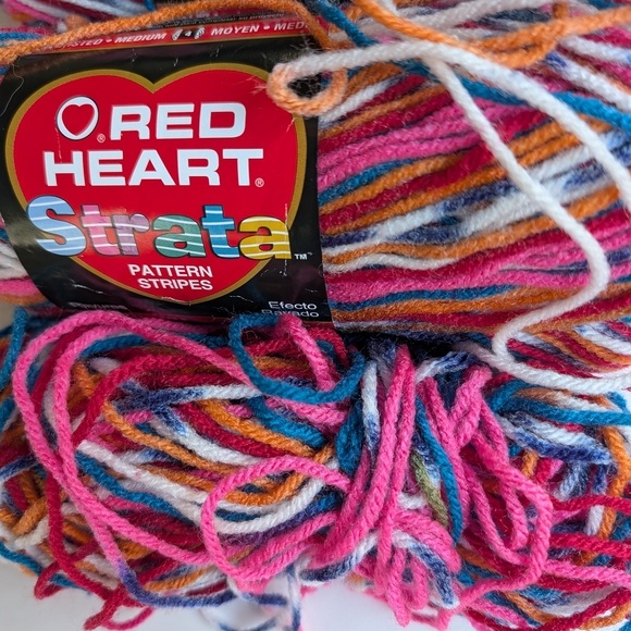 Red Heart Strata Multicolor Striping Yarn Craft Supplies Knit Crochet Confetti - Picture 2 of 10